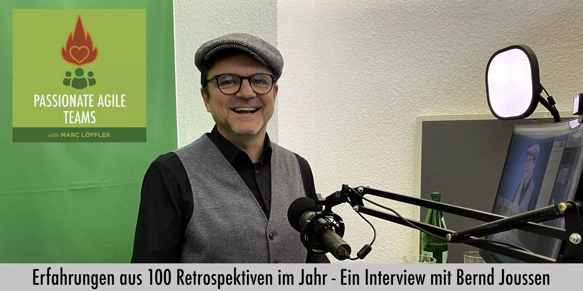 Foto von Bernd Joussen und Podcast-Titel: Erfahrungen aus 100 Retrospektiven im Jahr